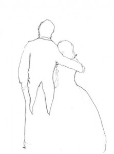 Back view of couple